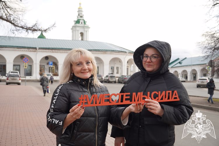 Акцию "Вместе мы сила" ко Дню народного единства провели росгвардейцы в Костроме