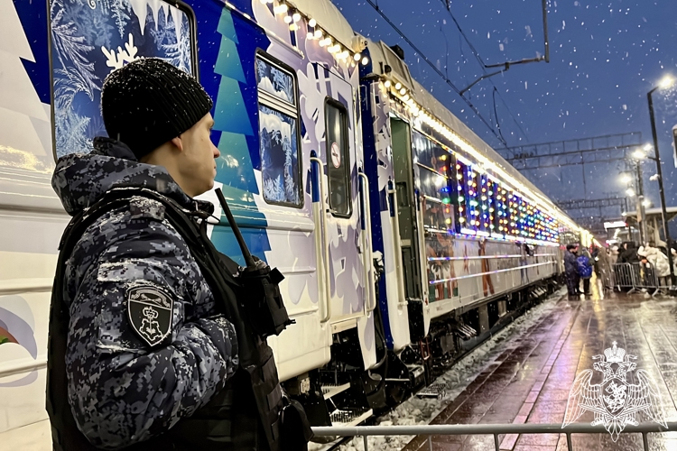 Сотрудники Росгвардии обеспечили безопасность «Поезда Деда Мороза» в Костроме